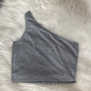 grey one shoulder top